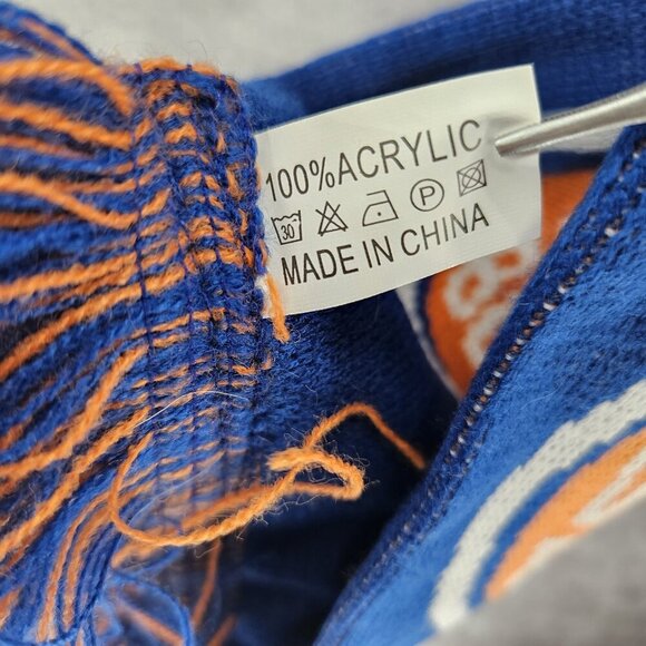 Dave & Busters Logo Scarf Adult Unisex Blue Orange & White‎ 60"x7" EUC - Picture 4 of 6